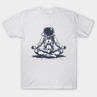 Cosmic Yoga: Astronaut in Tranquility T-Shirt